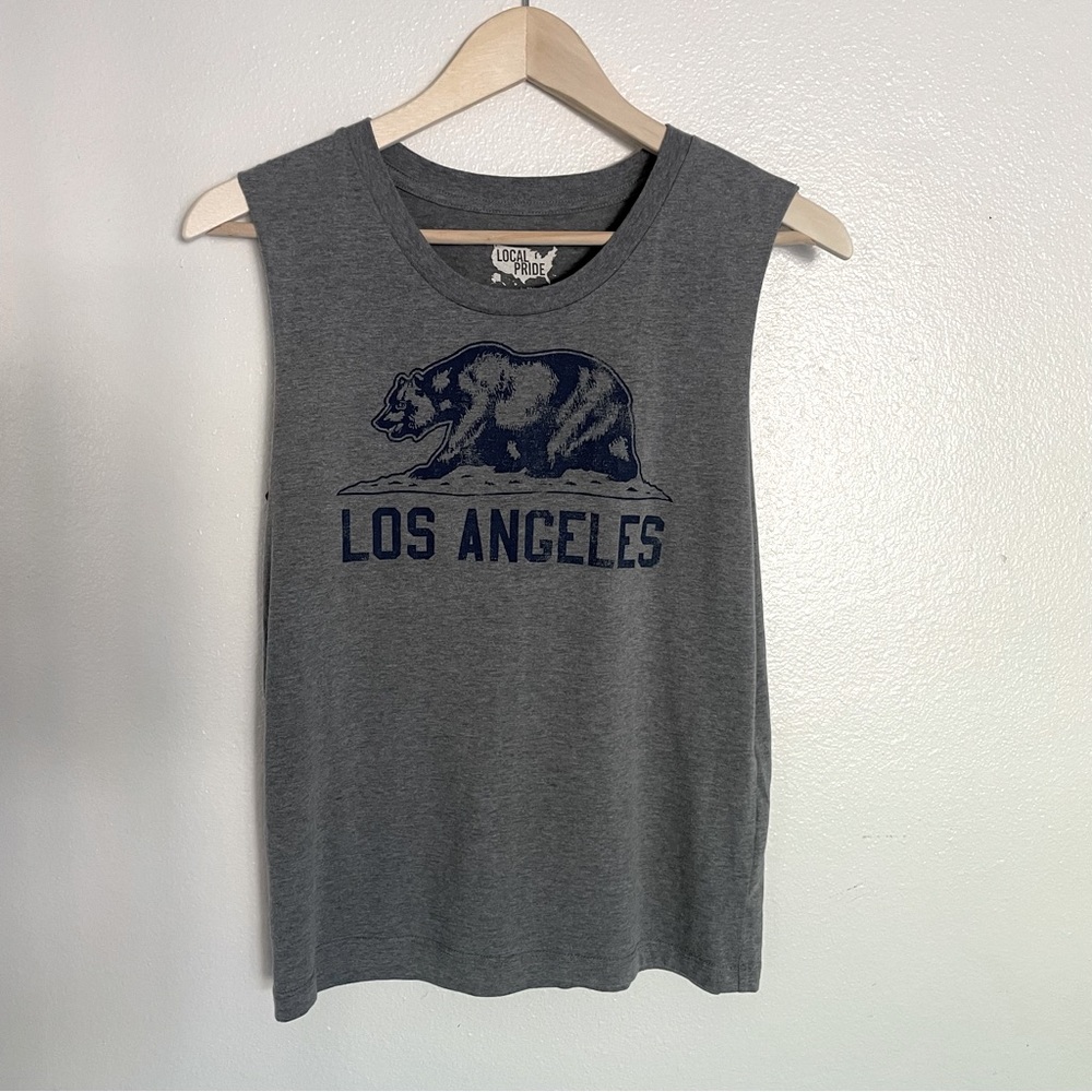 Local Pride by Todd Snyder “Los Angeles” California Bear Tank Top Heather Grey